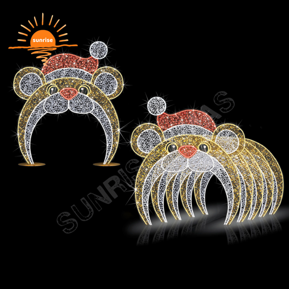 Giant Walk Through Decoration Christmas Reindeer Decoration Santa Claus Arch High-quality Large IP65 Outdoor Tunnel Commercial