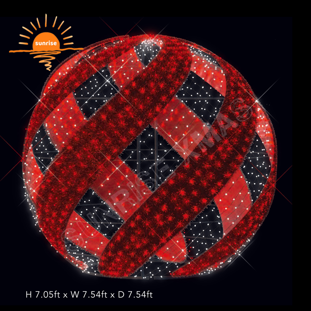 Outdoor Large Led Christmas Ball Motif Light 3d Large Bauble Commercial Led Lighted Christmas for Outdoor Christmas Decoration