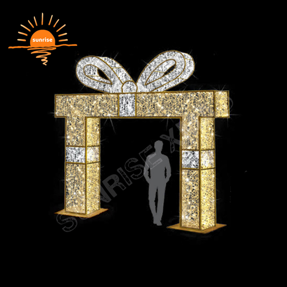 Outdoor Christmas Ornament Commercial Led Lighted Standing Walk Through Christmas Arch Large Outdoor Christmas Decoration