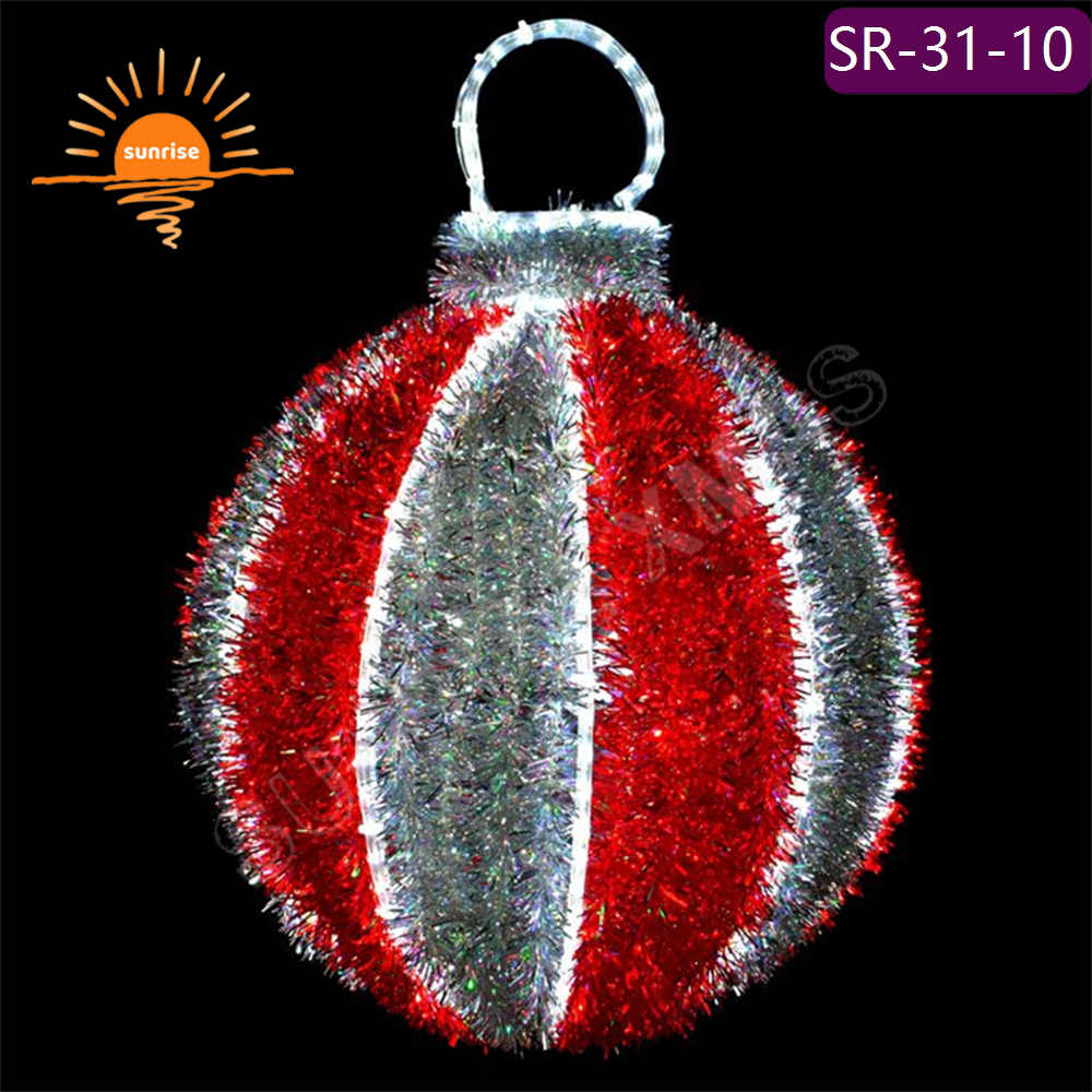 New outdoor Xmas bauble/ornament 3D emitting diode theme light show in stock Christmas ball shape waterproof motif decoration