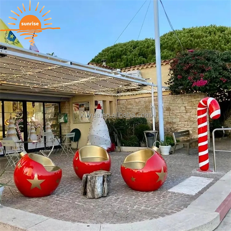 Commercial Christmas Decorations Diameter 80cm Fiberglass Ball Chair Christmas Decoration