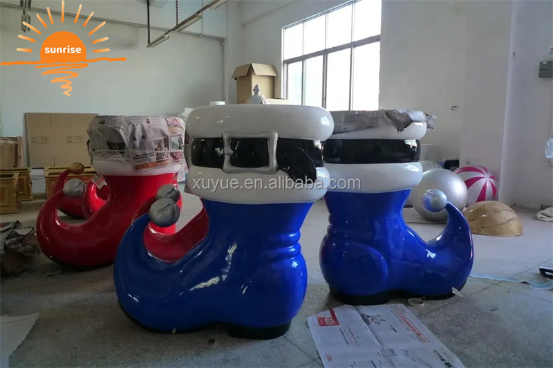 Christmas Fibreglass Large Santa Boot/fibreglass Boot for Shopping Mall Decoration
