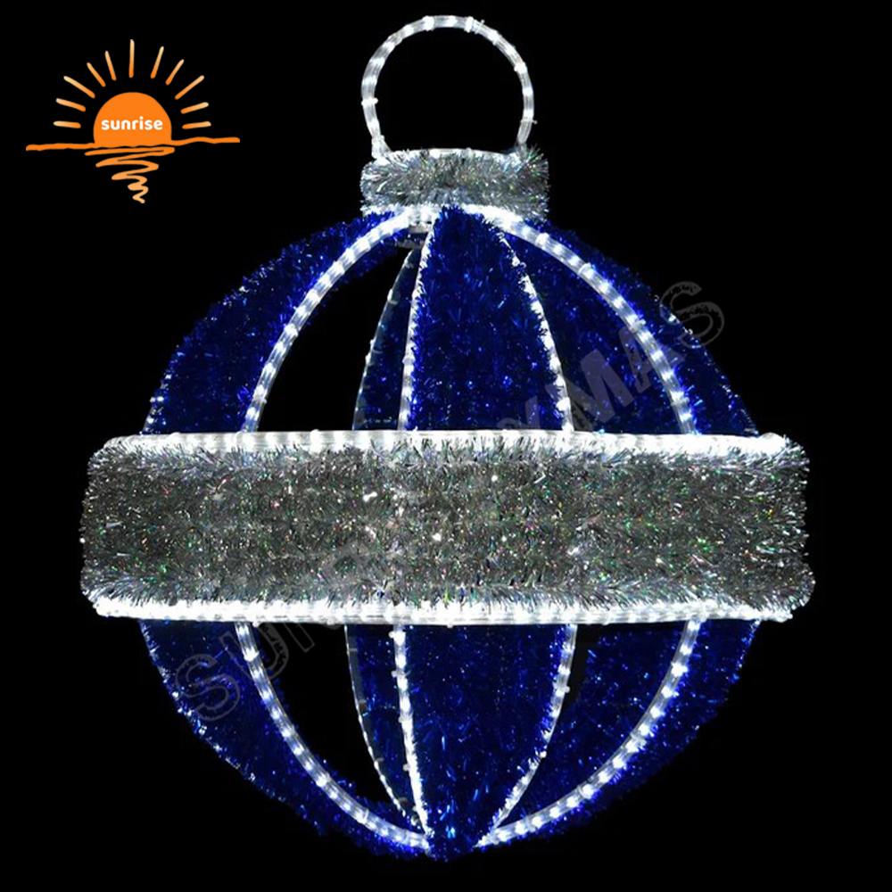 Custom Christmas Light Outdoor Waterproof Rattan Gift Commercial Decoration Giant Hanging Wool Bauble/ornament for Shopping Mall