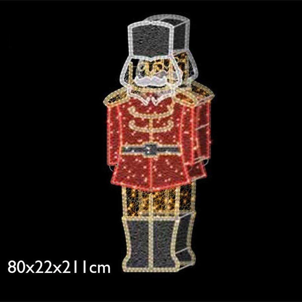 Christmas Photo Op Theme Lighting Customization Outdoor Use IP65 Nutcraker /soldier Landscape Sculpture Optical LED Photo Frame