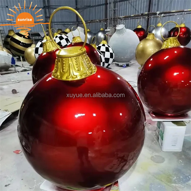 Giant Christmas Ornament Indoor and Outdoor Glass Fiber Colorful Ball Christmas Giant Ornament