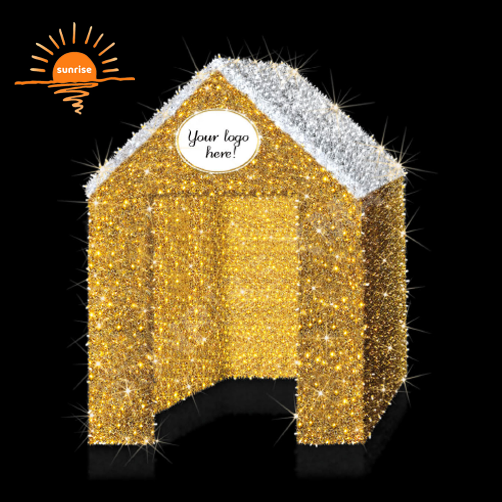 Decor for Christmas 3D Large Outdoor Commercial LED Candy Lighted IP65 Christmas Pancake Christmas House Decorations