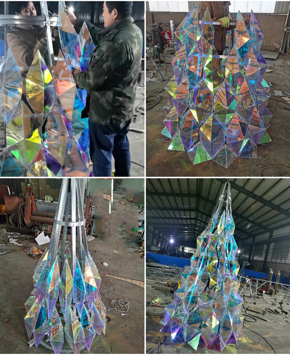 Frame Artificial Giant Christmas Tree Ornament Decoration 6meter Metal Sunrise Steel Frame and LED Light Large Xmas Tree CN;ZHE