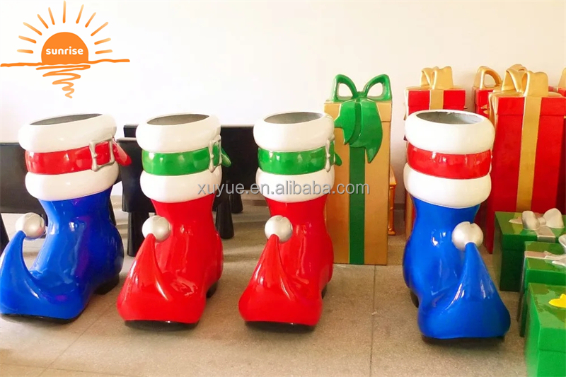 Christmas Fibreglass Large Santa Boot/fibreglass Boot for Shopping Mall Decoration