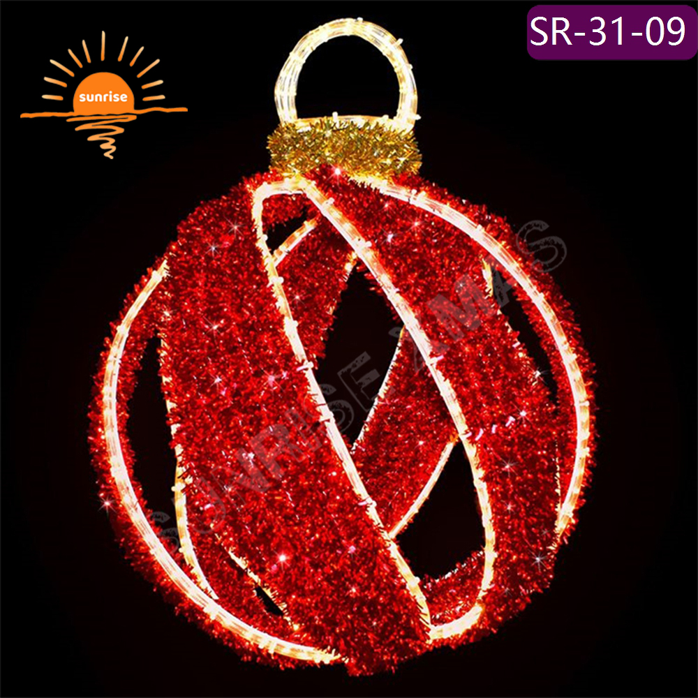 Christmas ball shape waterproof motif decoration outdoor Xmas bauble/ornament 3D light emitting diode theme light show in stock