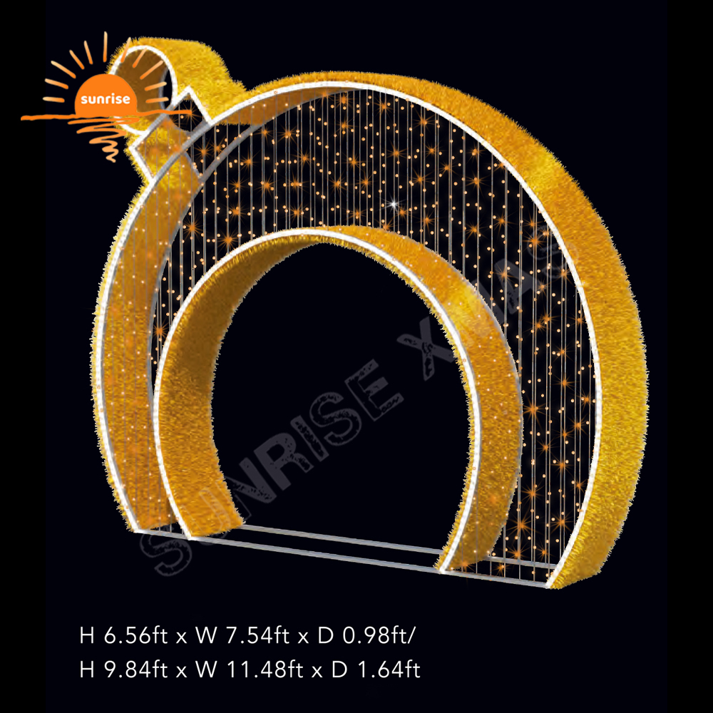 Outdoor Christmas Sweets Candy Large Decorative Walk Through White LED Lighted Gift Box Decoration Arch for Festive Displays