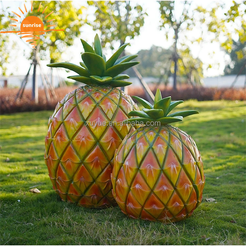 Artificial Vegetables Fruit Pumpkin Watermelon Strawberry Pineapple Sculpture Resin Outdoor Mall Fiberglass Decoration