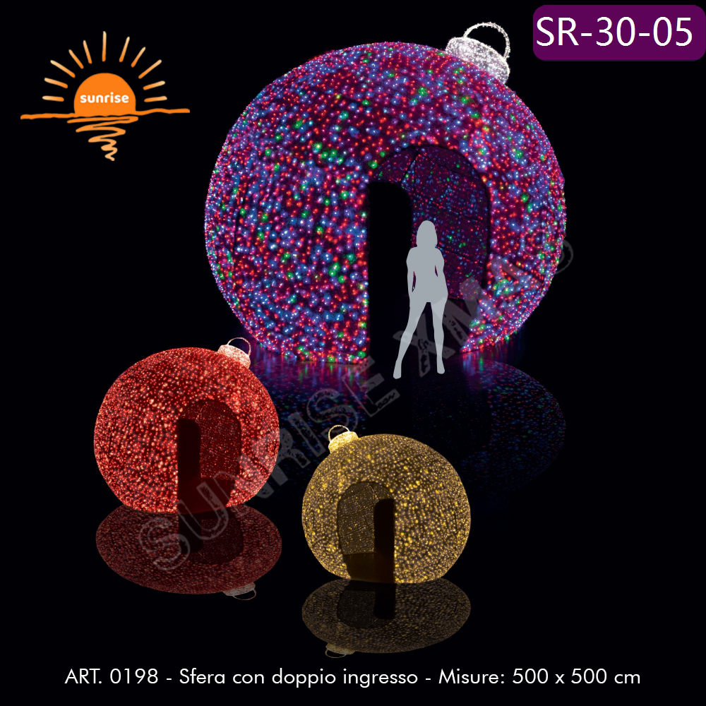 RGB Large Christmas Ball Chair Light LED xmas walk through tunnel bauble/ornament arch for garden park in stock