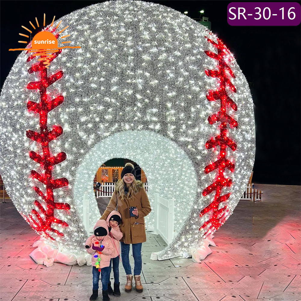 Large-scale Commercial motif Lighting LED bauble/ornament walk through tunnel arch Christmas chair decoration