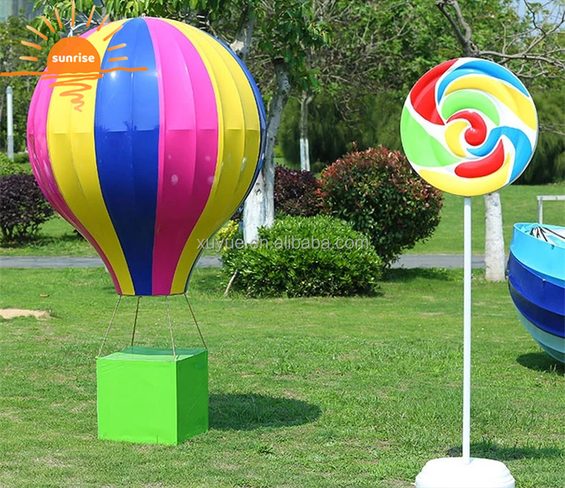 Support Customized Life Size/large Resin Fiberglass Hot air Balloon Sculpture Statue Christmas Decorations
