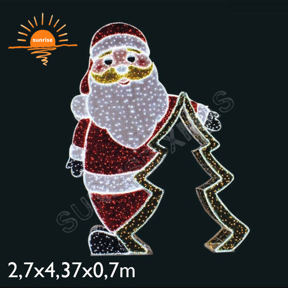 Decor for Christmas 3D Large Outdoor Commercial LED Snowman Lighted Christmas Santa Claus Pancake Man Christmas Tree Decorations