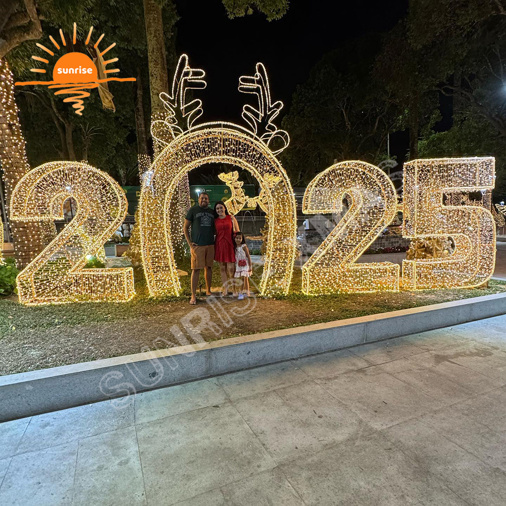 2025 Outdoor IP65 Custom Christmas Numbers for Mall Xmas Park Decorations large Commercial LED Waterproof Motif Lighted in stock