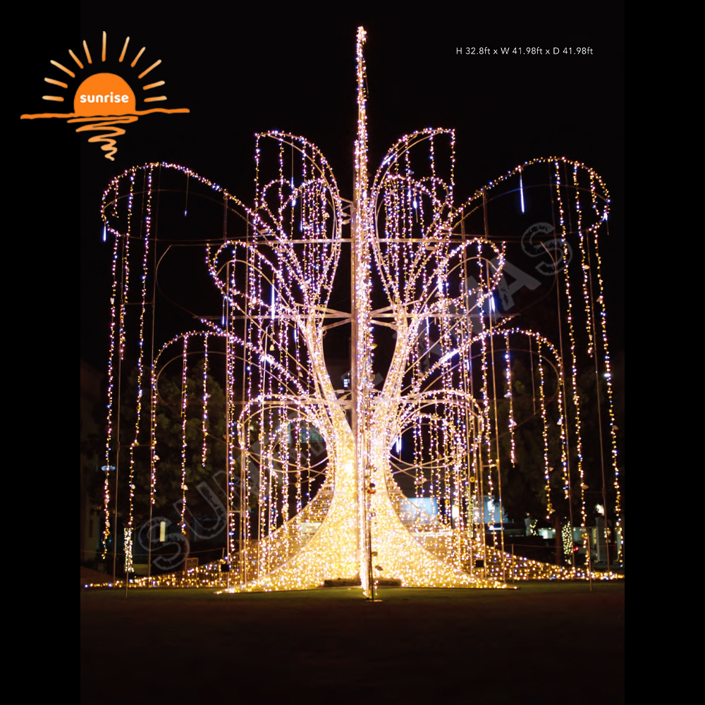 Christmas Waterproof Giant Tree Motif Lights for Commercial Custom Outdoor Christmas Star Decoration Artificial Christmas Tree