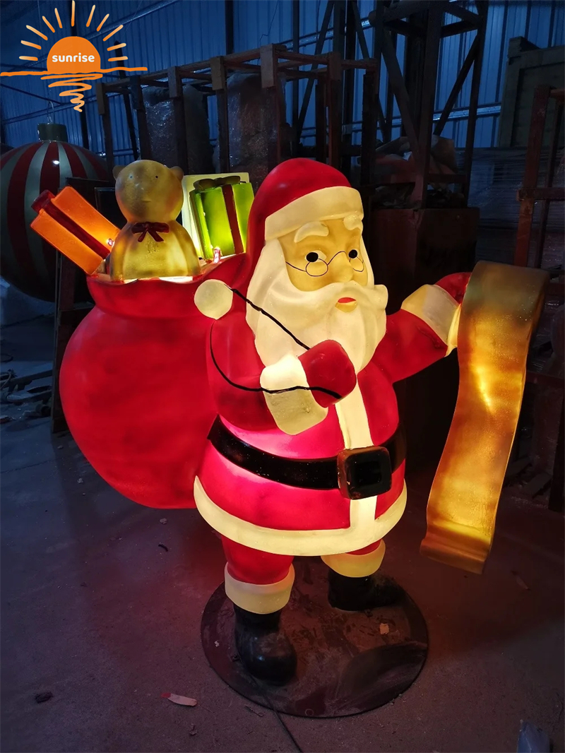 Fiberglass Santa Claus Christmas Sculpture Large Figurine Statue Ornaments Garden Landscaping Decorations