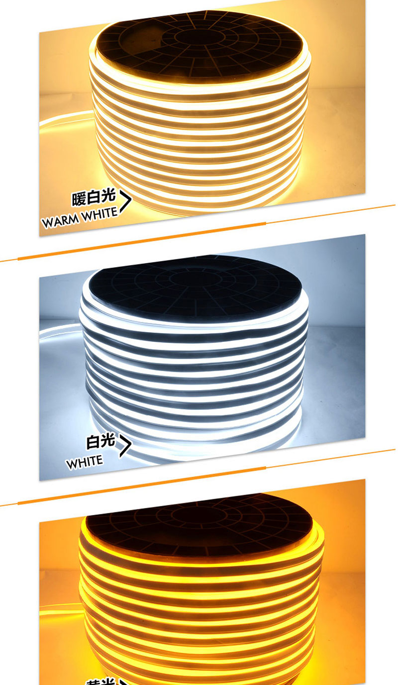 Flexible LED Neon Strip Lights 2835 SMD Led Neon Flex Rope Light New Waterproof IP67 AC 110 120V 220V Warm White 110v 220v 10000