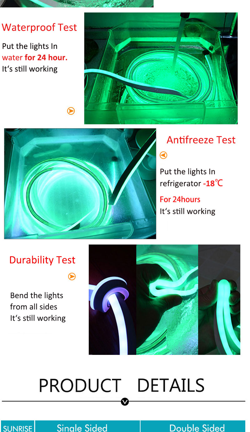 Flexible LED Neon Strip Lights 2835 SMD Led Neon Flex Rope Light New Waterproof IP67 AC 110 120V 220V Warm White 110v 220v 10000