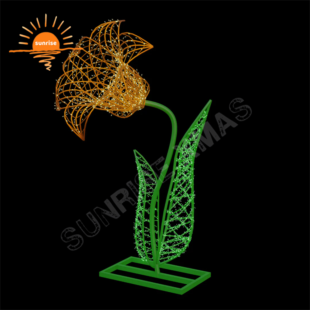 Christmas 3D  Mushrooms Motif Lights Outdoor Landscape LED Neon Flex Lotus Light Show Customized Decoration Holiday for Garden