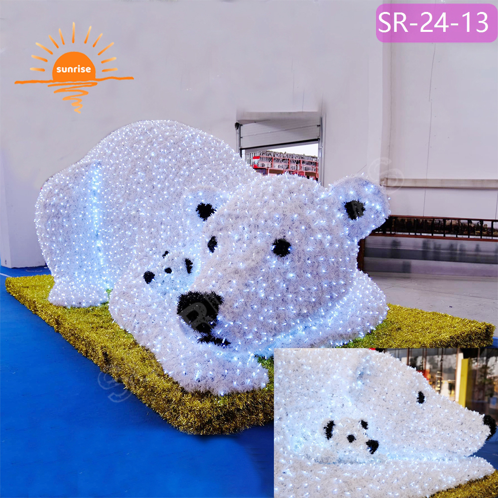 Customizable Giant Led Polar Bear motif light for Festive Displays Christmas street Best Holiday Light show in stock