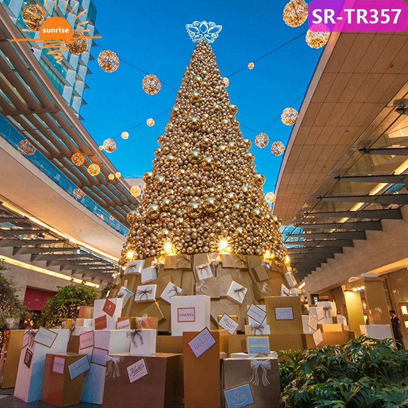 New Design 8 10 12 15 Meters Outdoor Giant Christmas Tree with Warm White LED Lights Included for City Park square Decoration