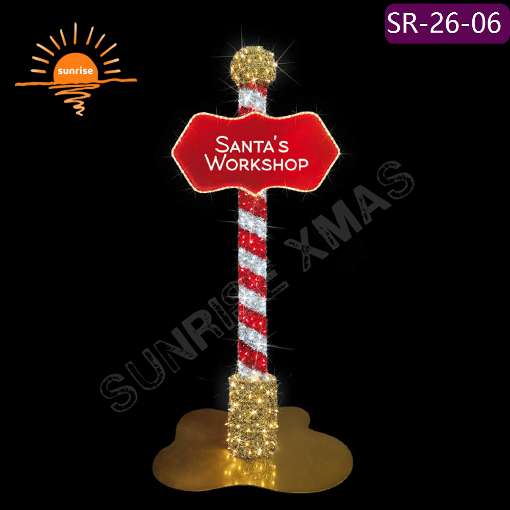 Outdoor christmas Luminescence Landscape lighting large RGB LED north pole sigh motif light in Winter