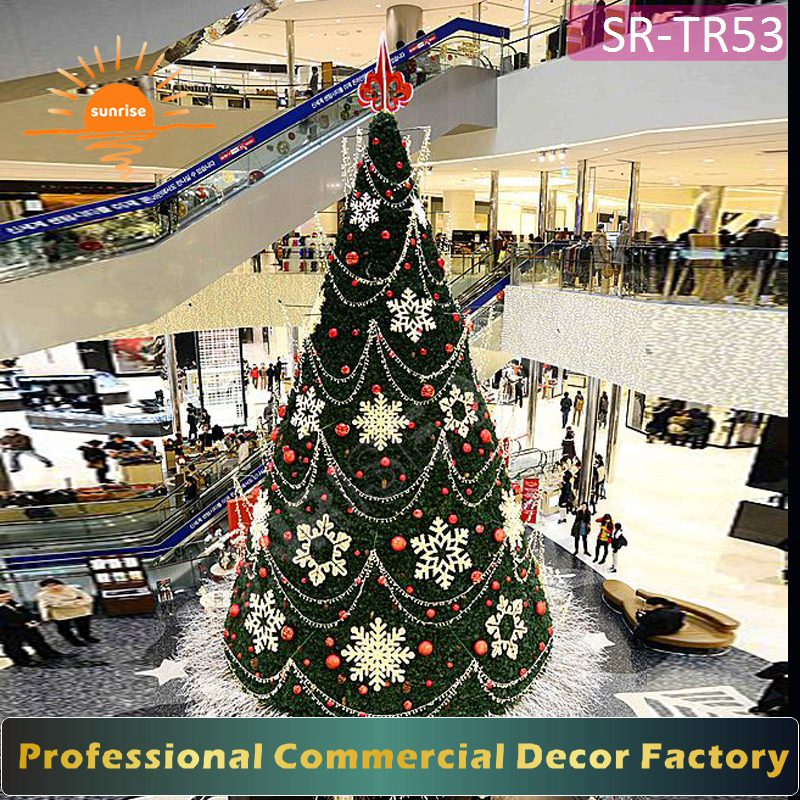 Warm White large artificial trees Fire-resistant material Christmas tree easy to install for season in Winterland Light Show