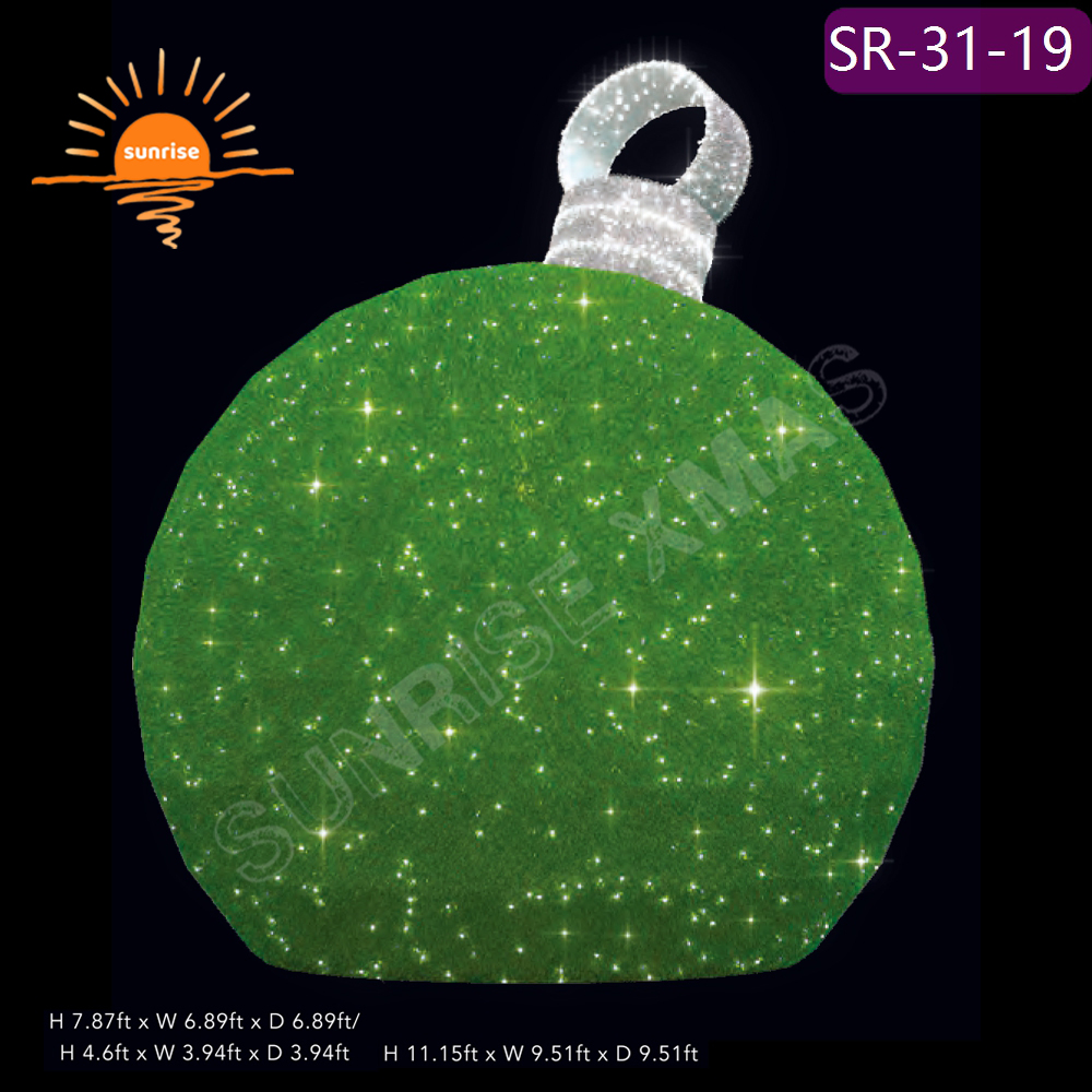 Large IP65 Christmas Ball motif 3d Giant Outdoor Decorative Festive Displays Waterproof IP65 bauble/ornament Theme light Park