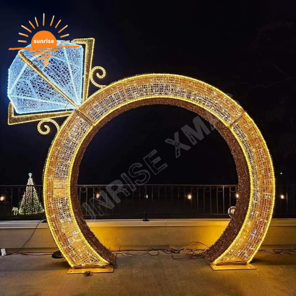 Outdoor Waterproof Custom Color Change LED Snowflake Lighting Tunnel Arch Reindeer Lighting Christmas Decoration Light Show