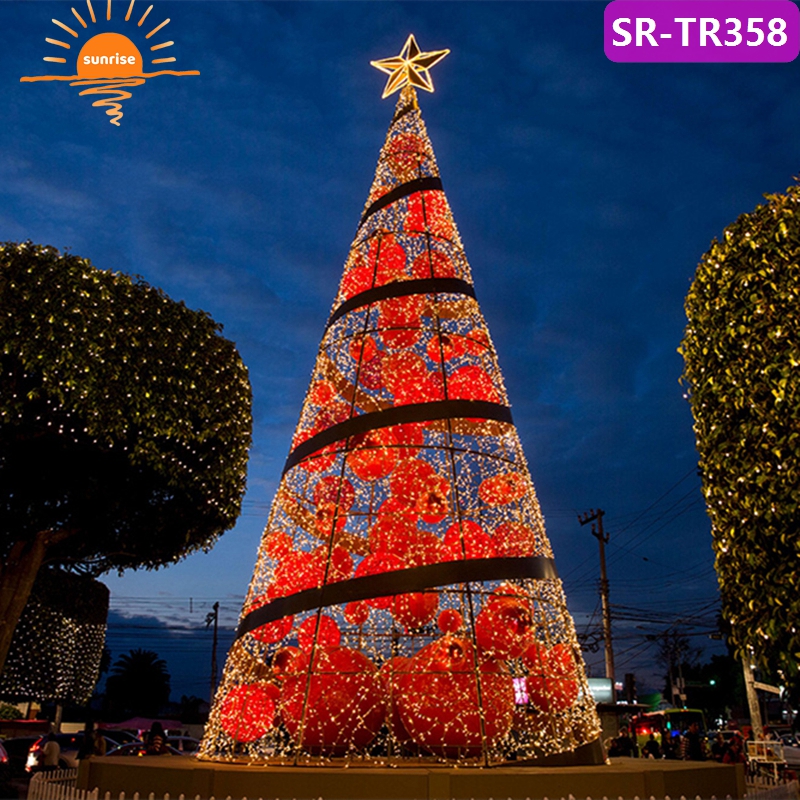 Customized Commercial 5m 6m 7m 10m 15m 20m Large Outdoor Giant Christmas Tree Lighting Color-changing Commercial