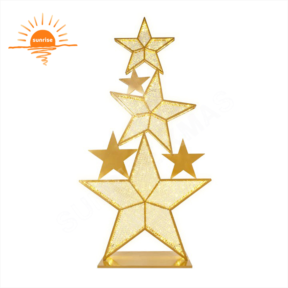Xmas Giant Led Star Lights Christmas Lighting for Outdoor Waterproof Tree Commercial and Western Christmas Snowflake Decoration