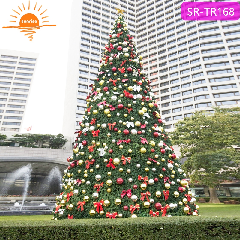 Programmable New Year Christmas Decoration Attractive Artificial 10m 20m 30m Giant PVC Illuminated Christmas Tree