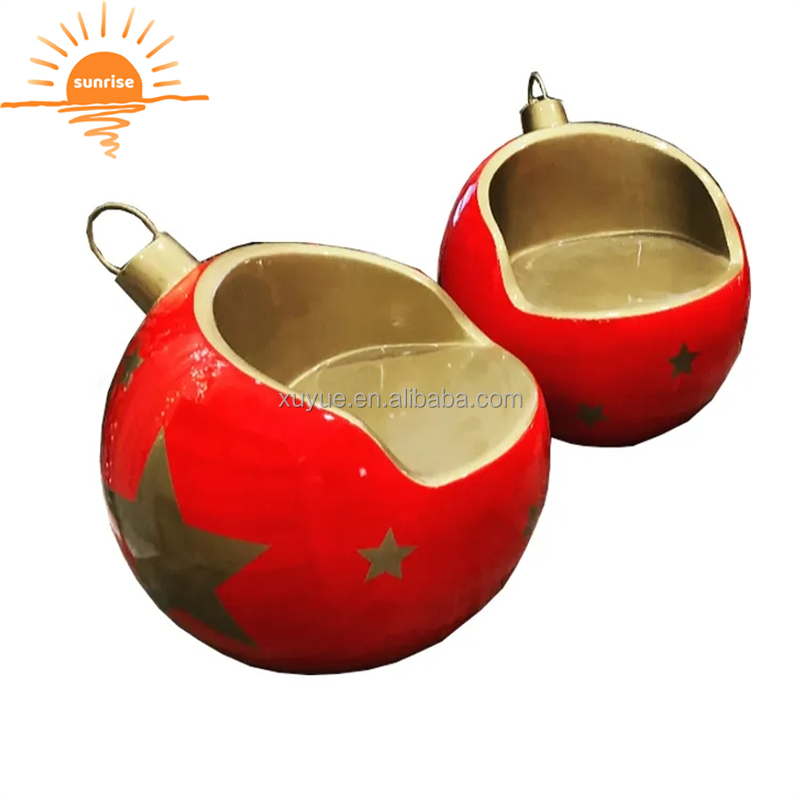 Commercial Christmas Decorations Diameter 80cm Fiberglass Ball Chair Christmas Decoration