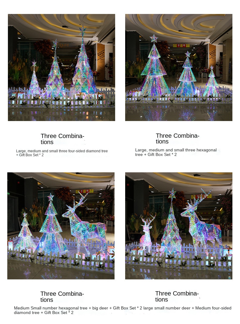 2022 NEW Large Outdoor Christmas Reindeer Hologram Decoration for New Year Decoration