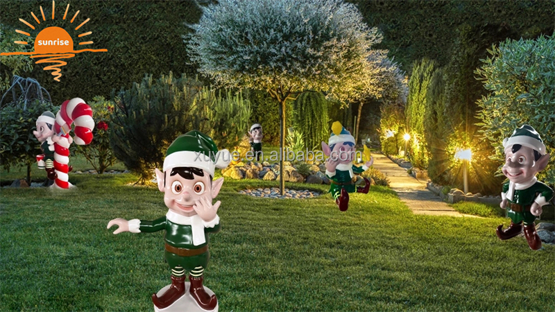 Fiberglass Christmas Decoration Elf Stunning Fiberglass Amusement Park Cartoon Decoration Elf Sculpture