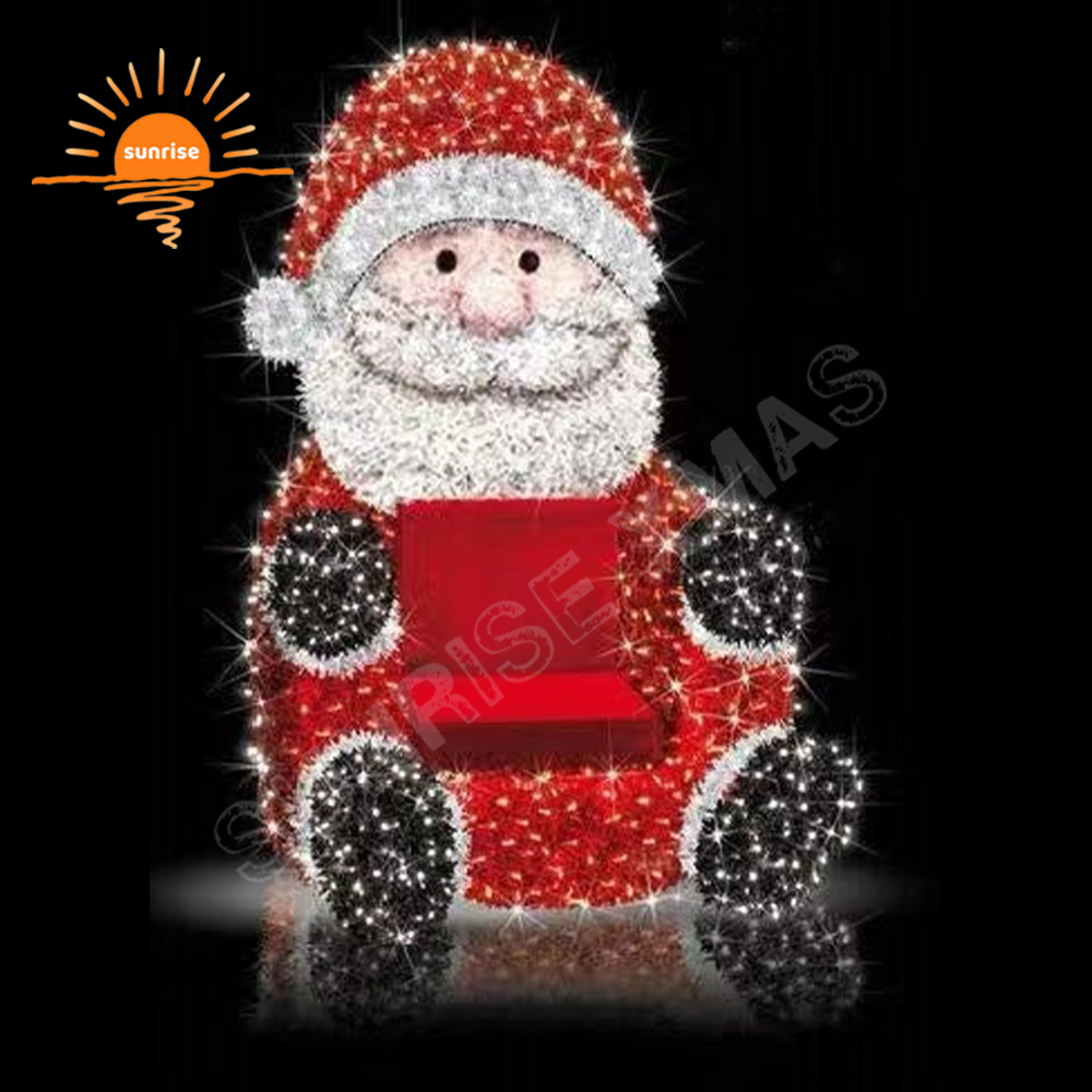 Commercial Huge Outdoor LED  Lighted Christmas Santa Claus Large Outdoor Christmas Decorations Outdoor Lighted Christmas Bear