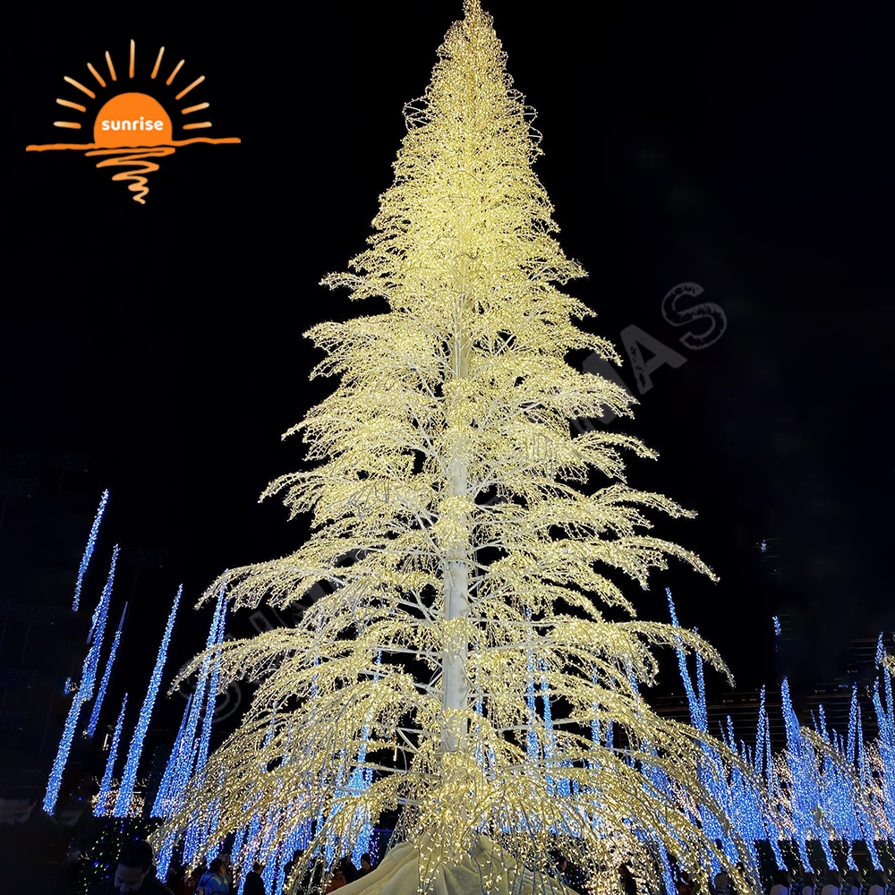 LED Light Show RGB Commercial Outdoor Xmas Tree Decoration Christmas Tree LED Artificial Birch for Festive Displays in Stock