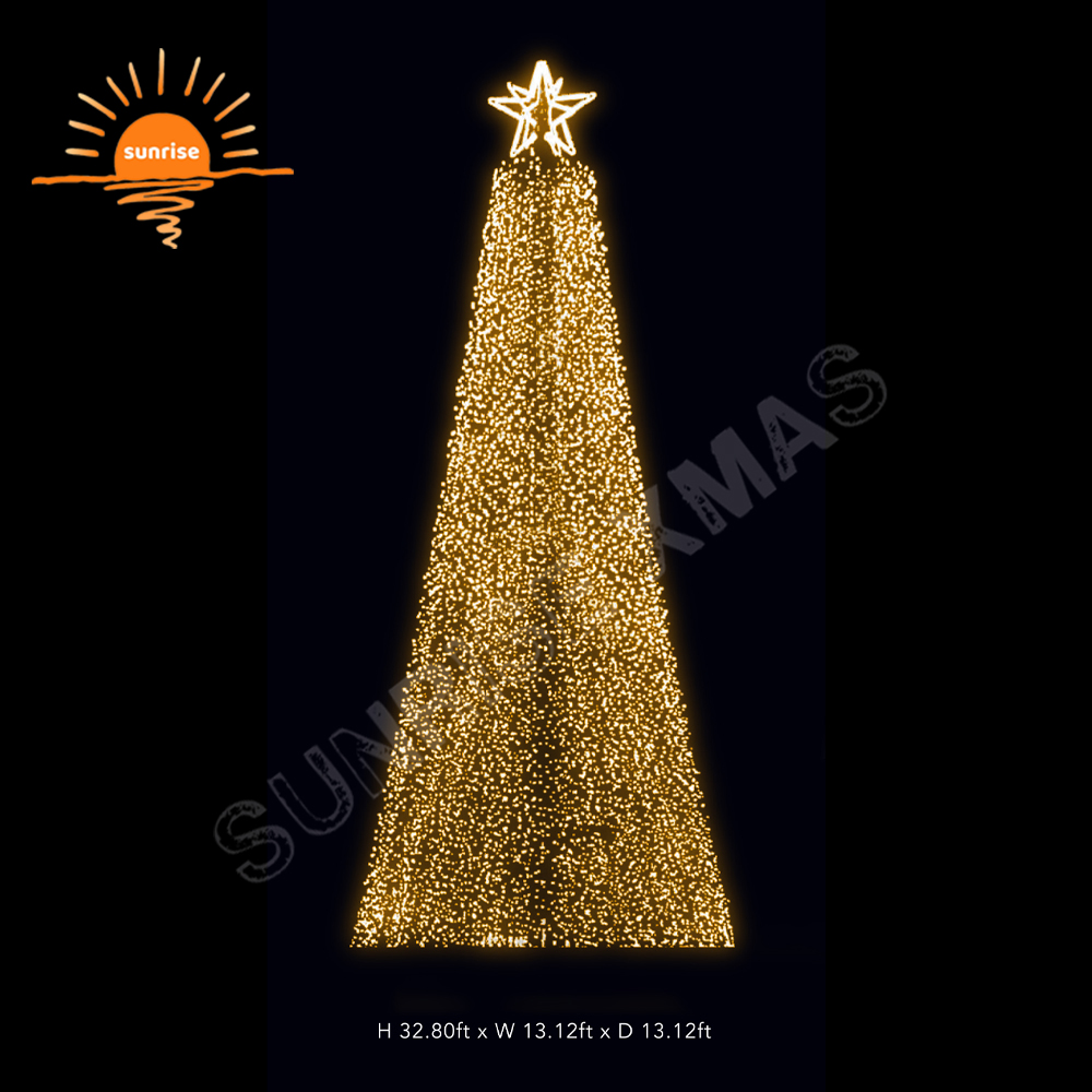 Christmas Waterproof Giant Tree Motif Lights for Commercial Custom Outdoor Christmas Star Decoration Artificial Christmas Tree