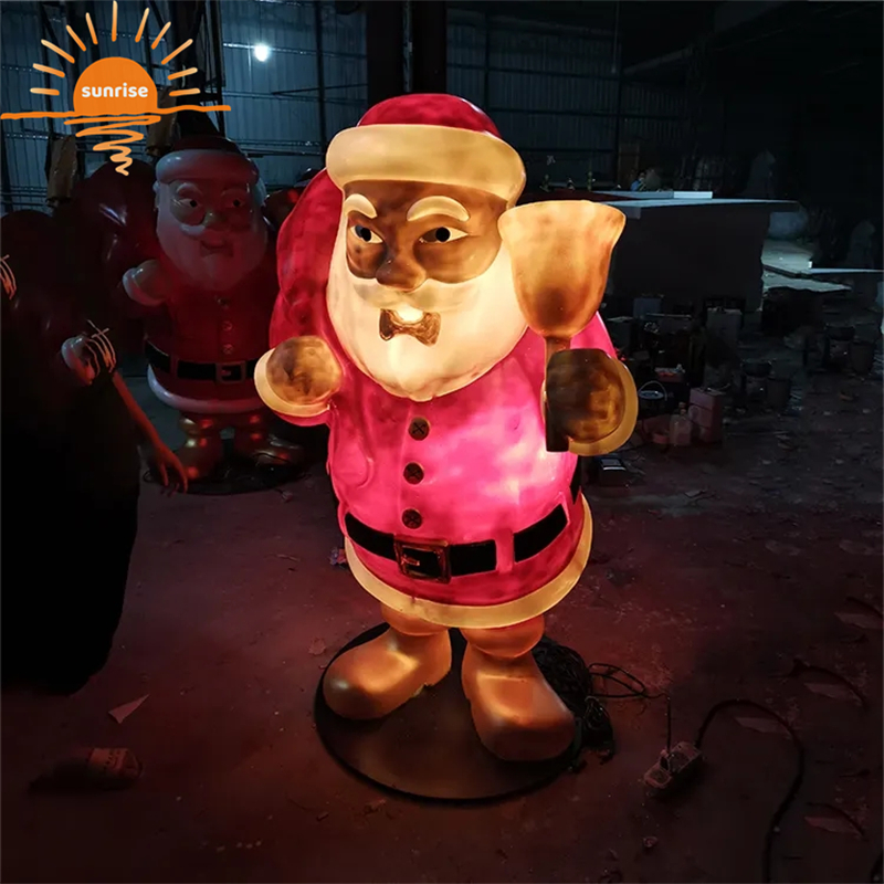 Fiberglass Santa Claus Christmas Sculpture Large Figurine Statue Ornaments Garden Landscaping Decorations