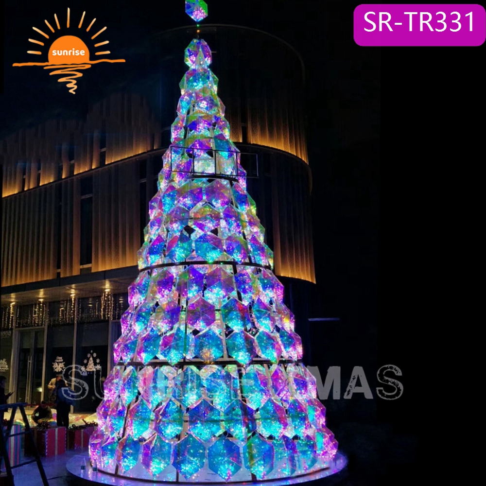 Frame Artificial Giant Christmas Tree Ornament Decoration 6meter Metal Sunrise Steel Frame and LED Light Large Xmas Tree CN;ZHE