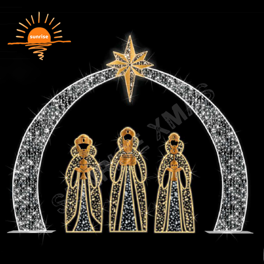 Xmas Lights Outdoor Waterproof IP65 Outdoor Christmas Decoration  LED Christmas Nativity and Cribs Christmas Motif Rope Light