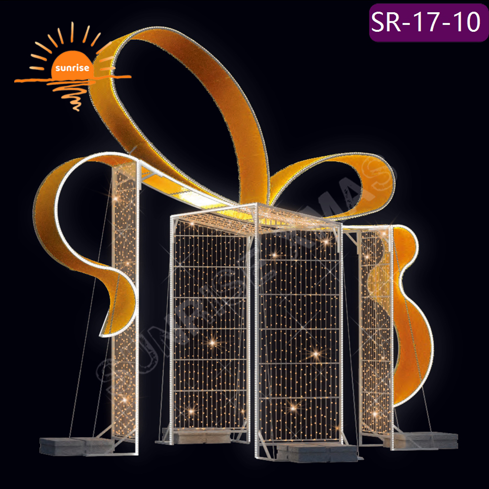 Holiday mall decoration theme lights Best led christmas gift box Light Displays for park Landscape lighting