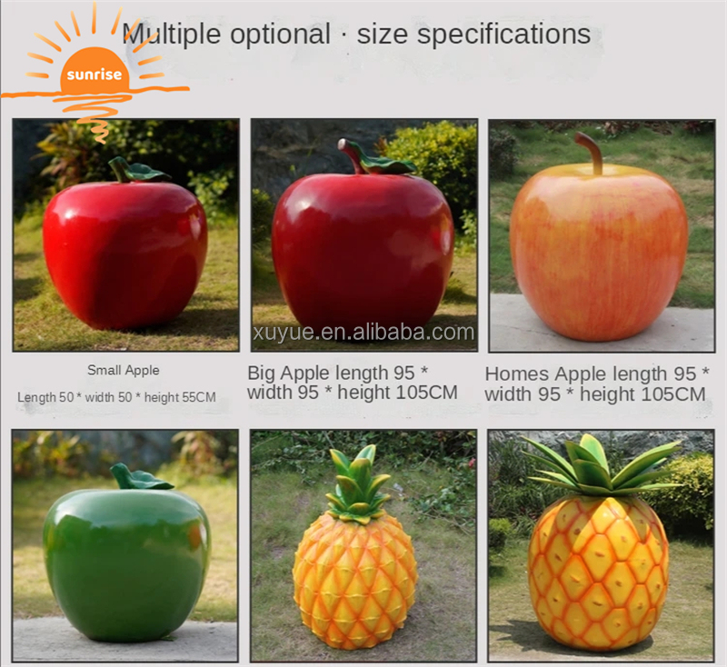2022 New  Fiberglass Resin Vegetable Fruit Pumpkin Watermelon Strawberry Pineapple Sculpture Outdoor Mall Fiberglass Decoration