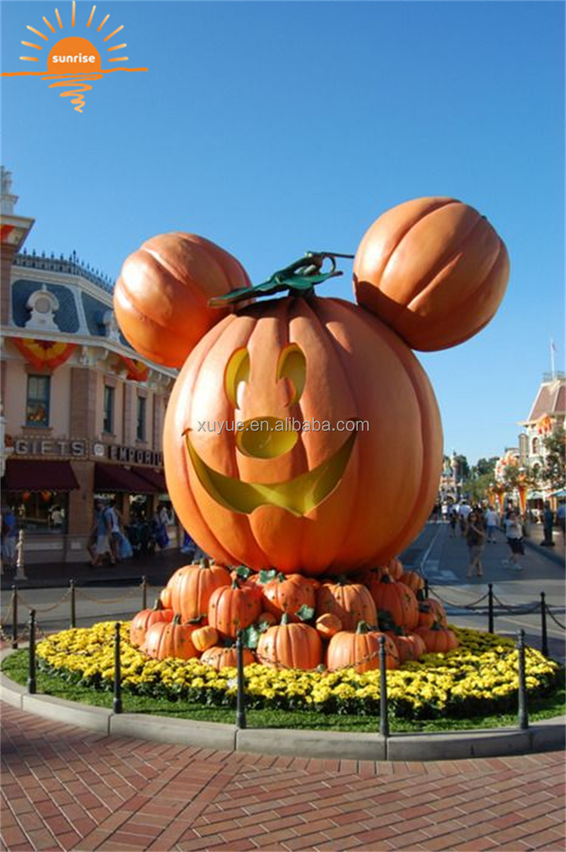 Giant Customizable Plastic Pumpkin Fiberglass Amusement for Halloween Home Decorations for Parties and Outdoor Events