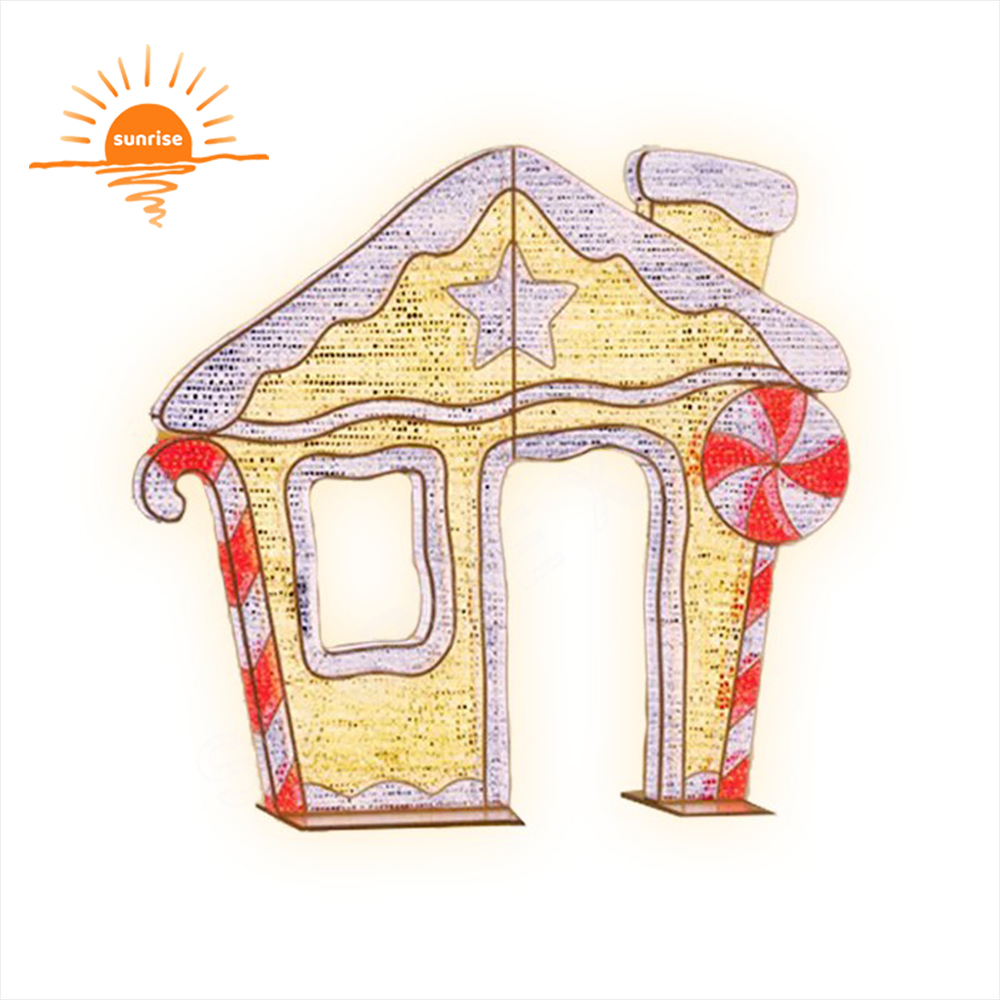 Decor for Christmas 3D Large Outdoor Commercial LED Candy Lighted IP65 Christmas Pancake Christmas House Decorations