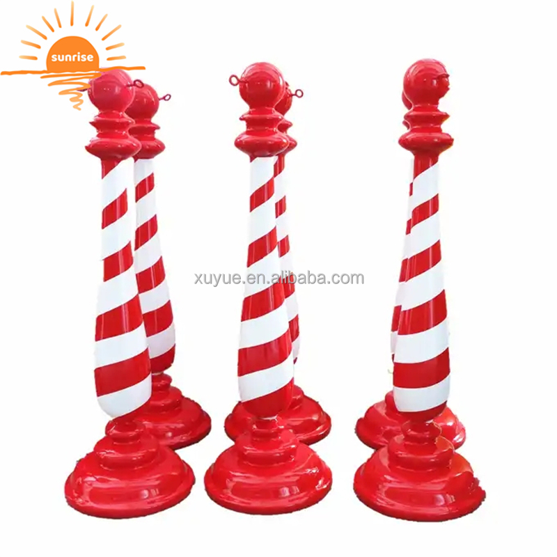 Customized Christmas Decoration Fiberglass Candy Cane Guardrail Statue