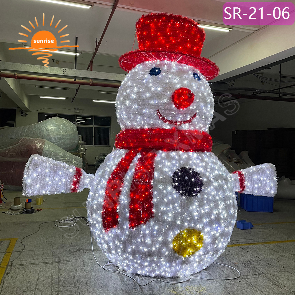 Outdoor Use waterproof Landscape LED Christmas Street Decorative 3D Snowman Motif Sculpture Light show in stock