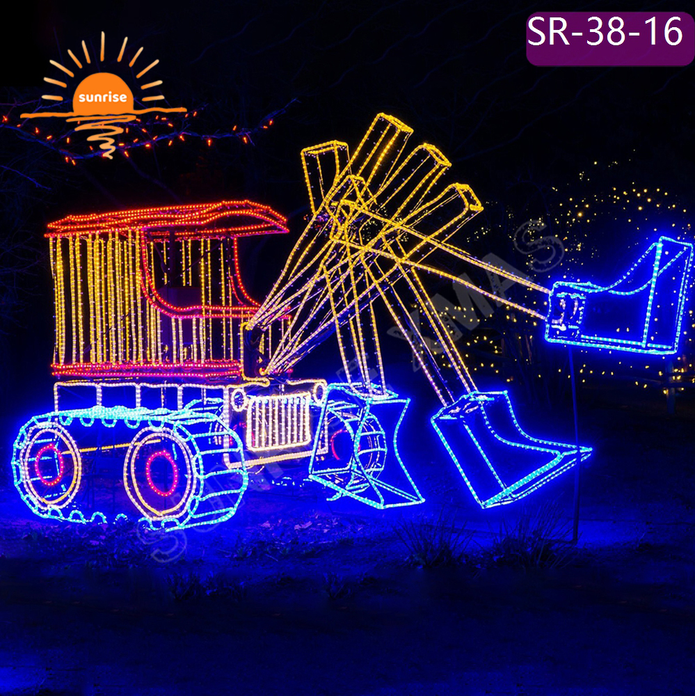 3D led Vehicle theme Design light show for Festive Displays Christmas Large Metal Frame LED Vintage Truck motif decoration